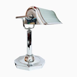 Art Deco Style Adjustable Bank Table Lamp, Taiwan, 1980s