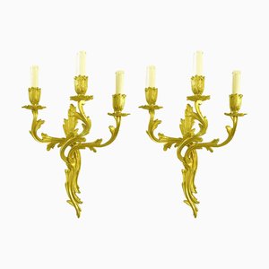 Gilded Bronze Appliques, 1920s, Set of 2