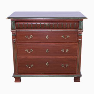 Small Antique Painted Pine Chest of 4 Drawers, Late 19th Century