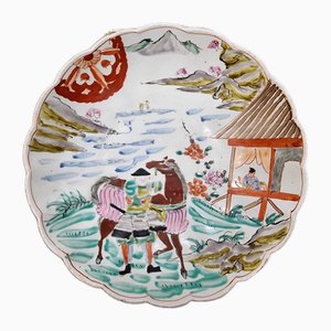 Japanese Porcelain Imari Plate with Samurai, 1890s