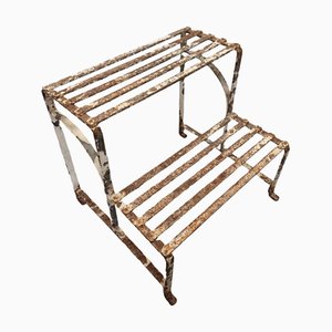 Industrielle französische Vintage Stufenleiter aus Metall, 1970er