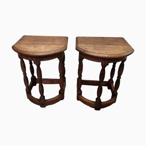 Antike englische Wand- oder Statuentische aus Eiche, Ende 19. Jh., 2er Set
