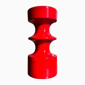Red Ceramic Candleholder by Caro Zalloni for Steuler