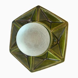 Lampada da parete verde in ceramica di Honsel