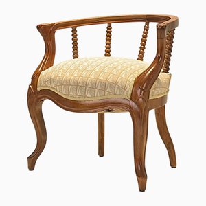 Late Biedermeier Upholstered Walnut Armchair, Germany, 1870s