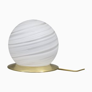Lampe de Bureau Globe Vintage en Verre, Italie, 1980s