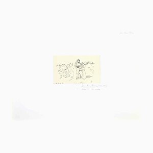 Jean-Luis Forain, Taking the Child, Pencil Drawing, Late 19th Century