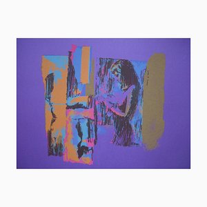 Nicola Simbari, Woman on Violet, Screen Print, 1976