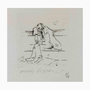 Walter Piacesi, The Poet, Etching, 1972