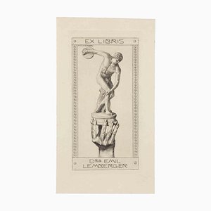 Alfred Cossmann, Ex libris Myron's Discobolus, Etching, Early 20th Century