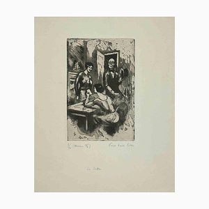Paul Emile Colin, The Letter, Etching, 1930s