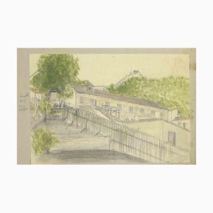 Charles Des Bordes, Hotel de la.., Pencil and Watercolor, Early 20th Century