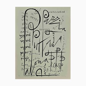 Rafael Alberti, Letter P, Lithograph, 1972