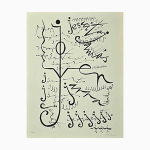 Rafael Alberti, Letter J, Lithograph, 1972
