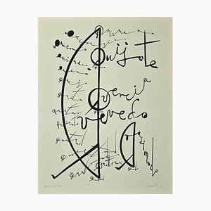 Rafael Alberti, Letter Q, Lithograph, 1972