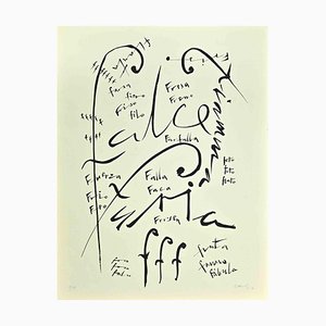 Rafael Alberti, Letter F, Lithograph, 1972