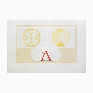 Lucio Del Pezzo, Composition, Lithograph, 1970s