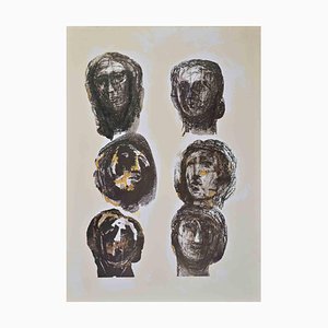 Henry Moore, Six Heads Olympians, Photolithograph, 1983