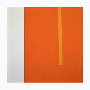 Eleni Zerva, Green Cosmos, Orange, Lithograph, 1971