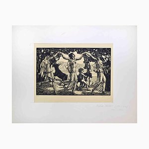 Raphaël Maurice, Los tres bailarines, grabado en madera, años 20 a 40