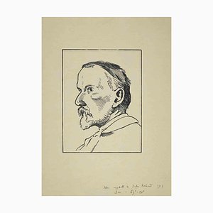 Paul Emile Colin, Portrait of Jules Lenard, Woodcut, 1907