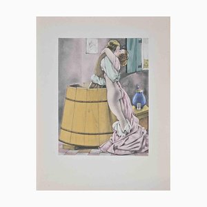 Umberto Brunelleschi, A Loving Embrace, Lithograph, 1930s