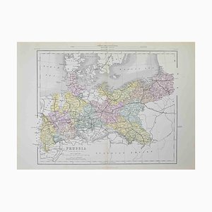 Lithograph Map of Prussia after the War of 1866