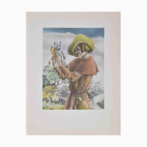 Umberto Brunelleschi, The Little Puppy, Lithograph, 1930s