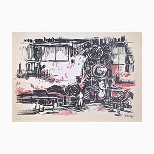 Renato Cenni, Hot Rolling Mill, Lithograph, 1970s