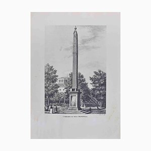 Domenico Amici, L'Obelisco di Villa Celimontana, Rome, Etching, 19th Century