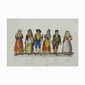 Costumes of the Reign of Naples, Etching, 19th Century