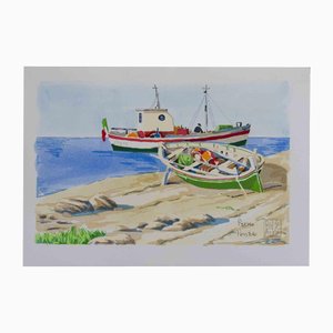 Aldo Riso, Presso Ponza, Lithograph, 2003