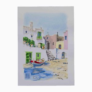Aldo Riso, Presso Gaeta, Lithograph, 1990