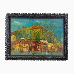 Sirio Pellegrini, View of Monte dé Cocci Rome, Oil Painting, 1965