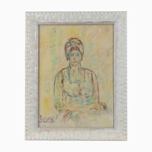 Sirio Pellegrini, Portrait, Pastel & Watercolor, 1975