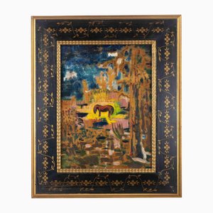 Sirio Pellegrini, Grazing Horse, Oil Painting, 1960s