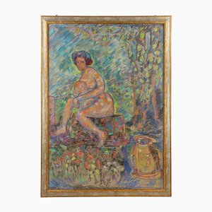Sirio Pellegrini, Akt unter dem Baum, Mixed Media, 1960er