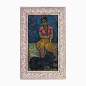 Sirio Pellegrini, Young Girl, Oil Painting, 1960s
