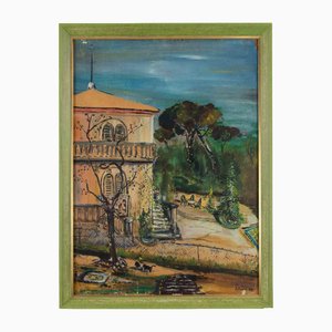 Sirio Pellegrini, Landscape, Oil on Panel, 1964