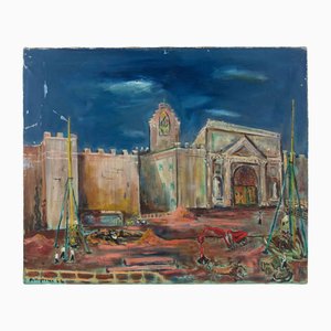 Sirio Pellegrini, Cityscape, Oil on Canvas, 1964