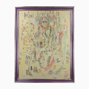 Sirio Pellegrini, Porträt, Pastellzeichnung, 1969