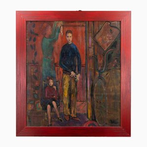 Sirio Pellegrini, The Family, Oil Painting, 1969