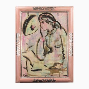 Sirio Pellegrini, Pensive Nude, Watercolor, 1960s