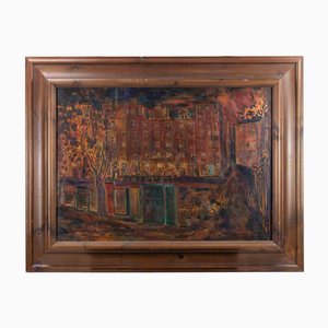 Sirio Pellegrini, Urban Landscape, Oil Painting, 1969