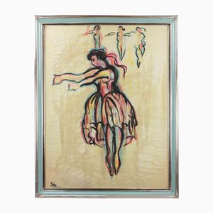 Sirio Pellegrini, Ballerina, Acquarello, anni '60