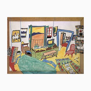 Dario Cusani, Gulf of Gaeta with Painted Frame, Painting, 1989