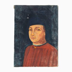 Sirio Pellegrini, Autorretrato según Antonello da Messina, Pintura al óleo, 1969