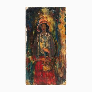 Sirio Pellegrini, Antonella at Carnival, Oil on Board, 1969