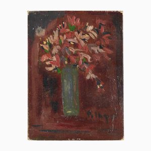 Sirio Pellegrini, Still Life with Cyclamens, Oil Painting, 1965