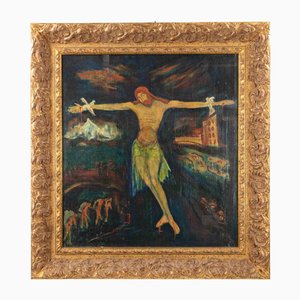 Sirio Pellegrini, Jesus Christ and the Pains of the World, Oil Painting, 1970s